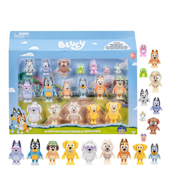 Bluey Ultimate Aile ve Arkadaş Fig&uuml;r Set 18'li 19116