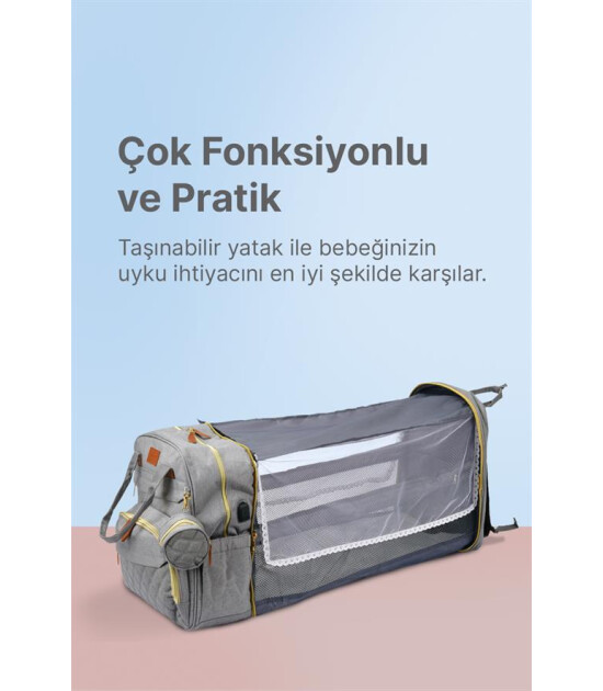 Boule De Petite Çok Fonksiyonlu Gri Anne-Bebek Bakım Çantası