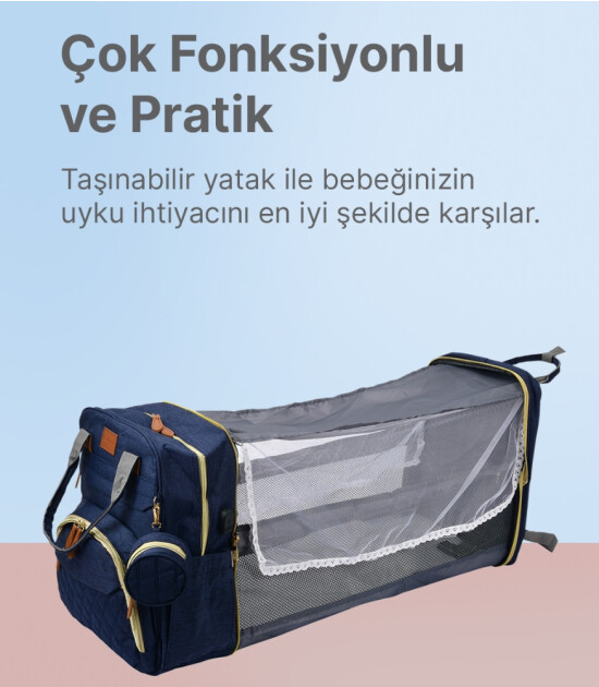 Boule De Petite Çok Fonksiyonlu Lacivert Anne-Bebek Bakım Çantası