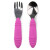 Bumkins Paslanmaz Çelik Çatal Kaşık Set // Fuchsia
