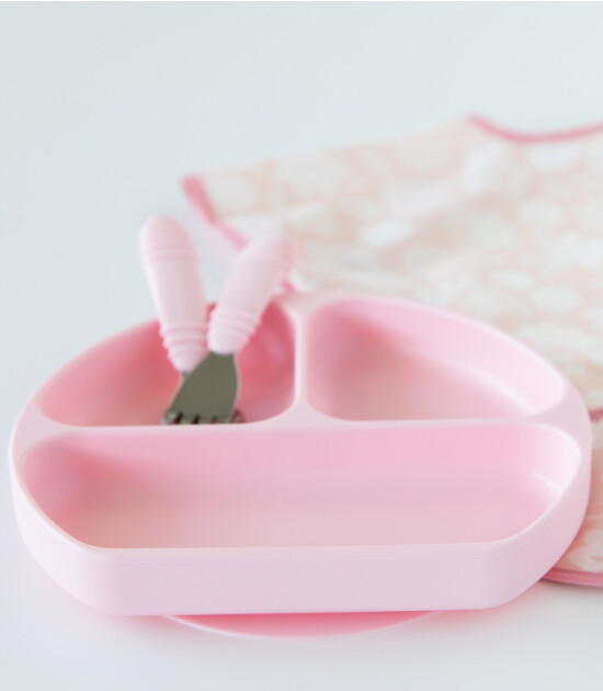 Bumkins Paslanmaz Çelik Çatal Kaşık Set // Pink