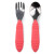 Bumkins Paslanmaz Çelik Çatal Kaşık Set // Fuchsia