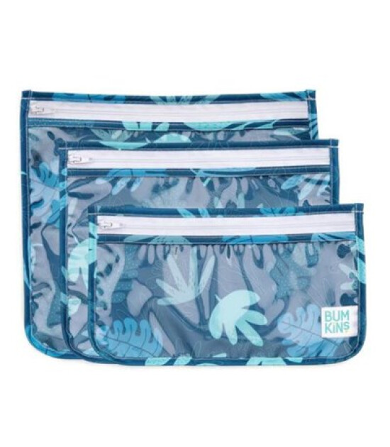 Bumkins Şeffaf Seyahat Çantası // Blue Tropic