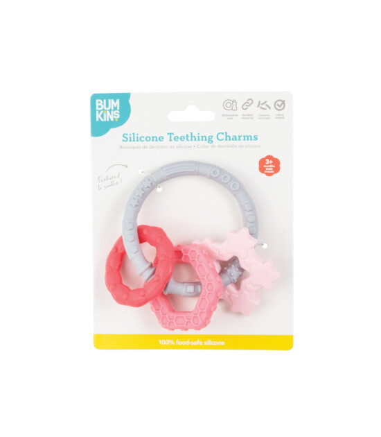 Bumkins Silikon Halka Diş Kaşıyıcı // Pembe