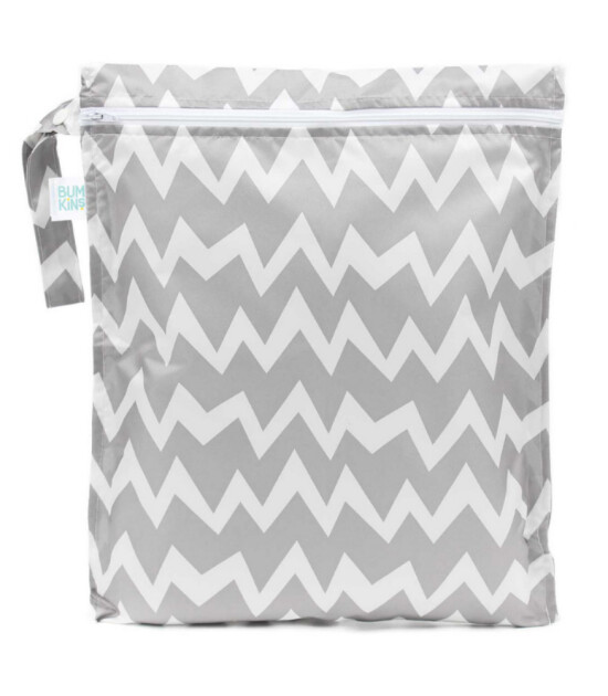 Bumkins Wet/Dry Bag Islak ve Kirli Çantası // Gray Chevron