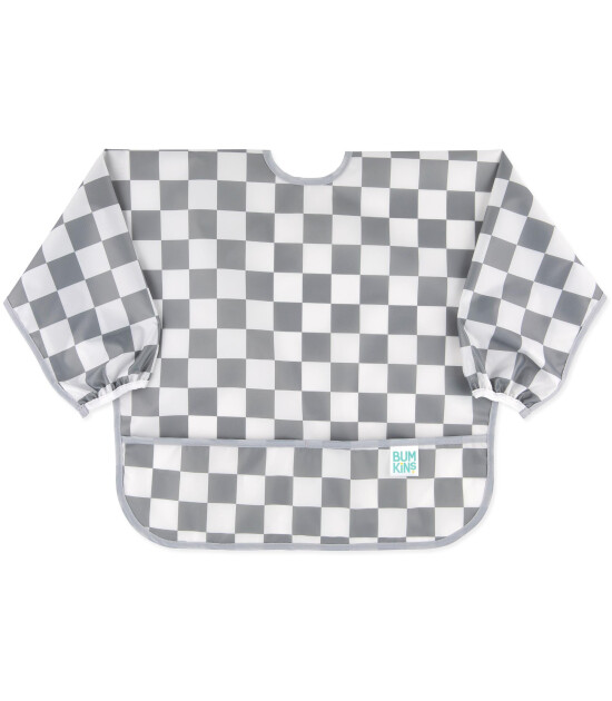Bumkins Sleeved Bib Uzun Kollu Önlük // Charcoal Check