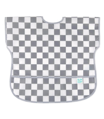 Bumkins Junior Bib Kısa Kollu Önlük // Charcoal Check