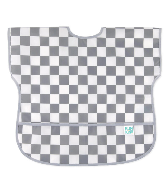 Bumkins Kısa Kollu Önlük (1-3 Yaş) - Charcoal Check  