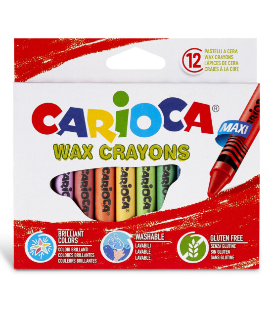 Carioca Jumbo Elleri Kirletmeyen Pastel Boya Kalemi (12 Renk)