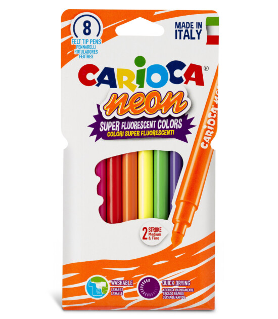 Carioca Yıkanabilir Keçeli Boya Kalemi // Neon (8 Renk)