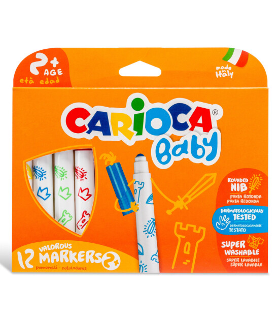 Carioca Jumbo Bebek Süper Yıkanabilir Keçeli Boya Kalemi (12 Renk)