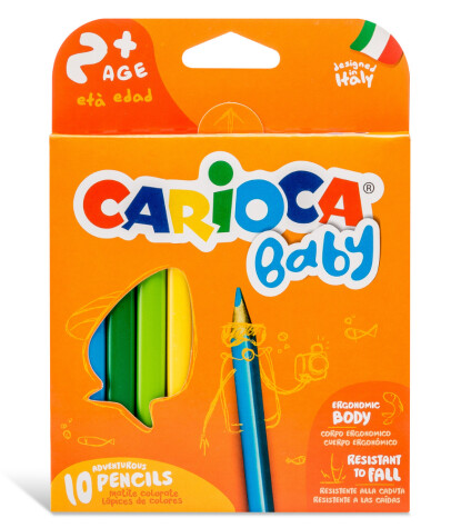 Carioca Jumbo Bebek Üçgen Kuru Boya Kalemi (10 Renk)