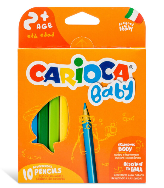 Carioca Jumbo Bebek Üçgen Kuru Boya Kalemi (10 Renk)