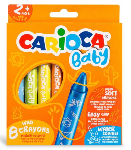 Carioca Jumbo Bebek Elleri Kirletmeyen Pastel Boya Kalemi (8 Renk)