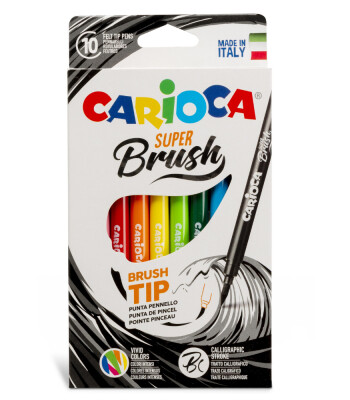 Carioca Super Brush Fır&ccedil;a U&ccedil;lu Ke&ccedil;eli Boya Kalemi (10 Renk)