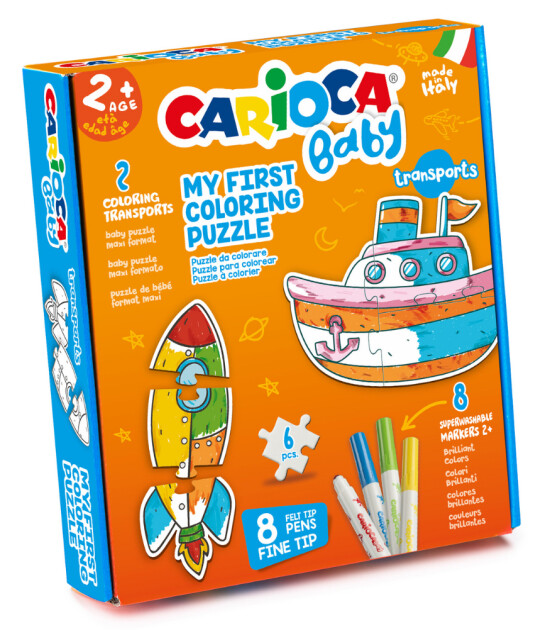 Carioca Boyanabilir Bebek Puzzle Set // Taşıtlar (3 Parça x 2)