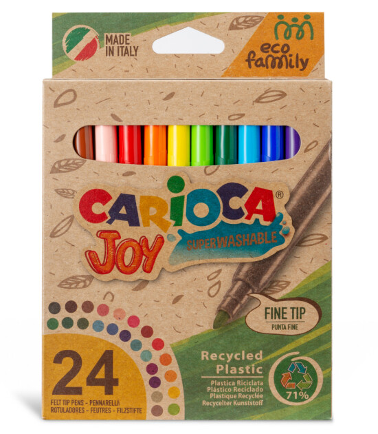 Carioca Ecofamily Joy Süper Yıkanabilir Keçeli Boya Kalemi (24 Adet)