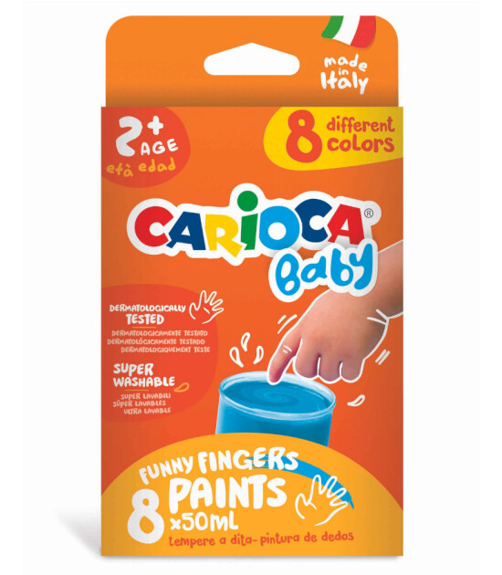 Carioca Bebek Yıkanabilir Parmak Boyası (8 Renk)