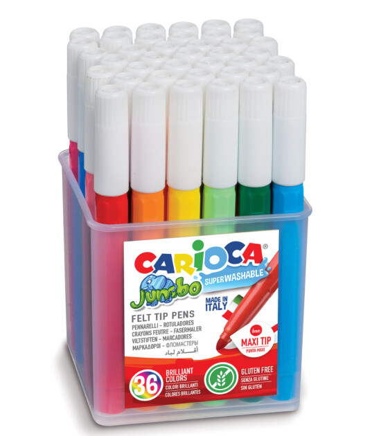 Carioca Jumbo Yıkanabilir Keçeli Boya Kalemi (36 Renk)