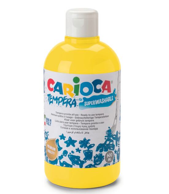 Carioca Süper Yıkanabilir Guaj Boya - 500 ml (Neon Sarı)