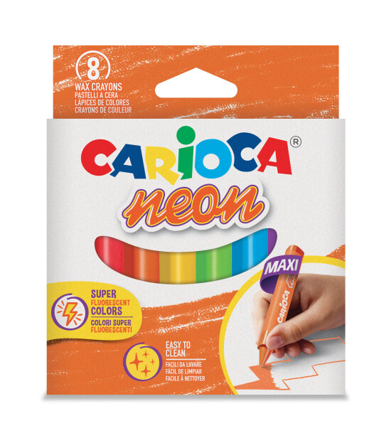 Carioca Jumbo Üçgen Mum Boya Kalemi // Neon (8 Adet)