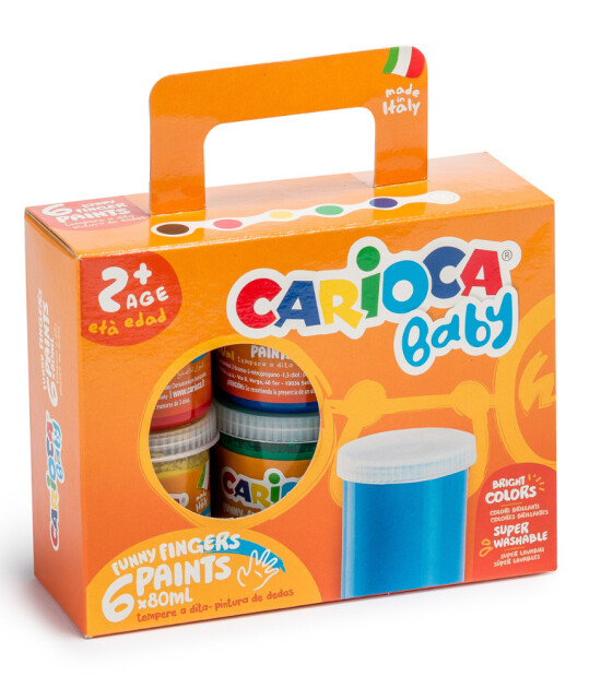 Carioca Bebek Yıkanabilir Parmak Boyası (6 Renk)