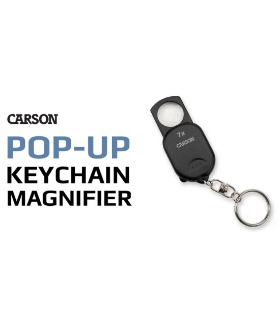Carson Pop-Up Bas Çıkar Büyüteç Anahtalık (7X)