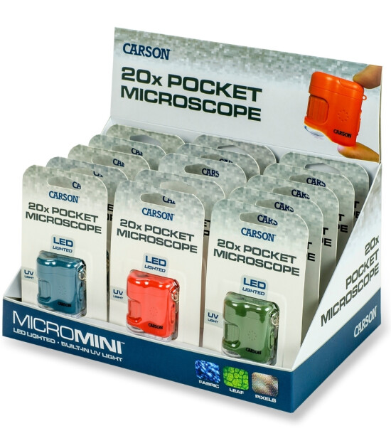 Carson Micromini Led & UV Işıklı Cep Mikroskobu (20X) // Blue