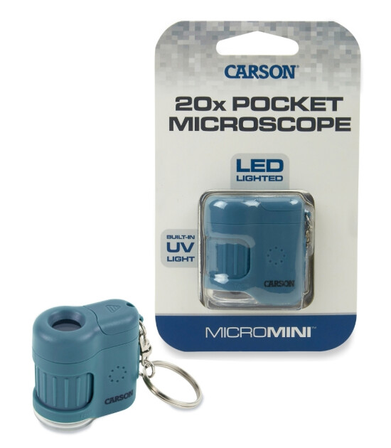 Carson Micromini Led & UV Işıklı Cep Mikroskobu (20X) // Blue