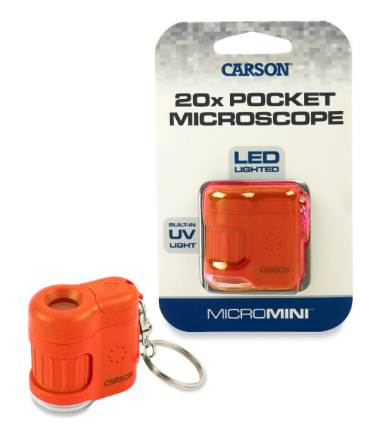 Carson Micromini Led & UV Işıklı Cep Mikroskobu (20X) // Orange
