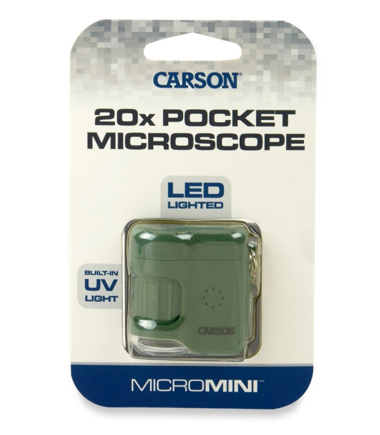 Carson Micromini Led & UV Işıklı Cep Mikroskobu (20X) // Green