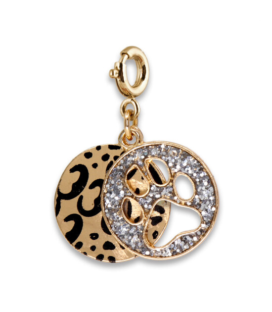 Charm It! Kolye & Bileklik Charm // Gold Swivel Leopard Pawprint