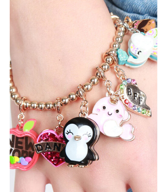 Charm It! Kolye & Bileklik Charm // Gold Penguin