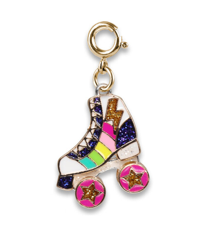 Charm It! Kolye & Bileklik Charm // Gold Rainbow Rollerskate