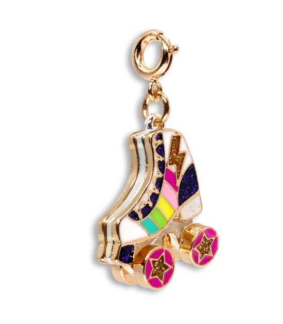 Charm It! Kolye & Bileklik Charm // Gold Rainbow Rollerskate