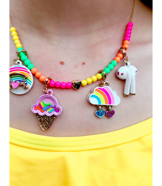 Charm It! Kolye & Bileklik Charm // Gold Rainbow Cloud