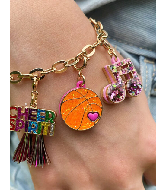 Charm It! Kolye & Bileklik Charm // Gold Glitter Music Note