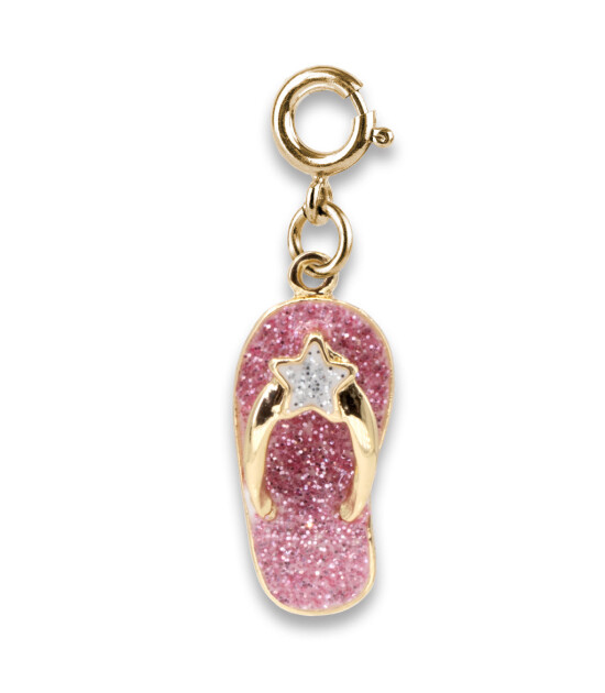 Charm It! Kolye & Bileklik Charm // Gold Glitter Flip Flop