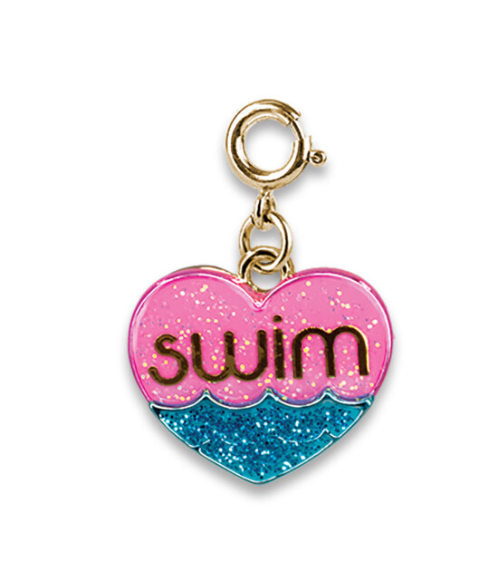 Charm It! Kolye & Bileklik Charm // Gold Glitter Swim Heart