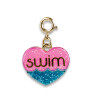 Charm It! Kolye & Bileklik Charm // Gold Glitter Swim Heart
