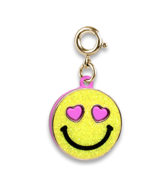 Charm It! Kolye & Bileklik Charm // Gold Glitter Smiley Face