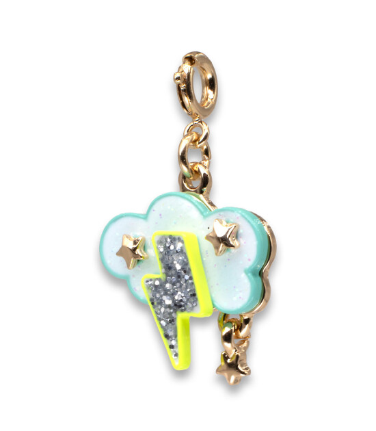 Charm It! Kolye & Bileklik Charm // Gold Glitter Lightning