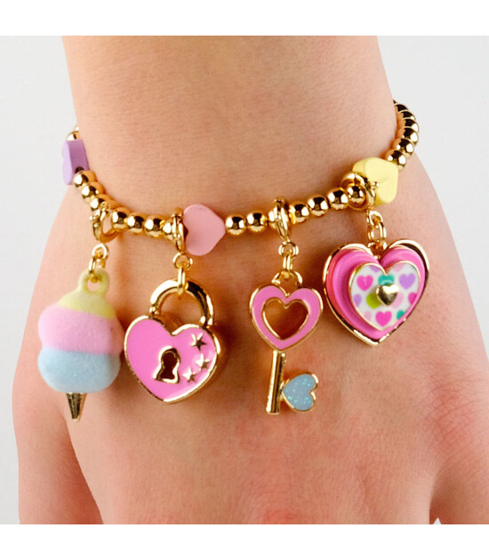 Charm It! Kolye & Bileklik Charm // Gold Heart Lock