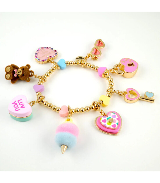 Charm It! Kolye & Bileklik Charm // Gold Heart Lock