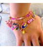 Charm It! Kolye & Bileklik Charm // Gold Pink Stretch Bead Bracelet