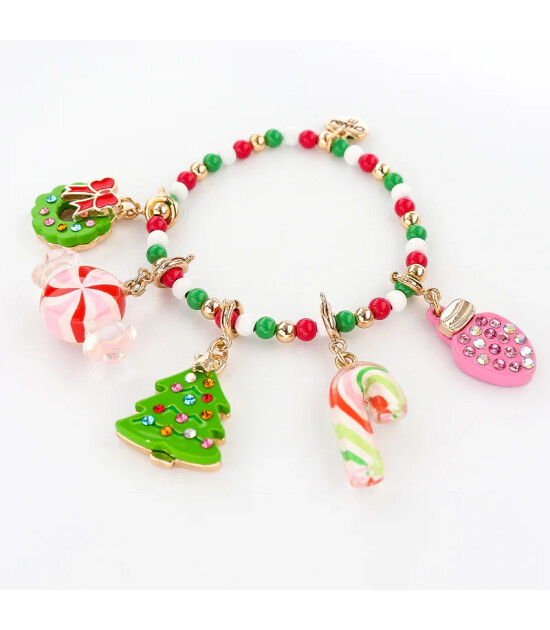 Charm It! Kolye & Bileklik Charm // Gold Christmas Wreath