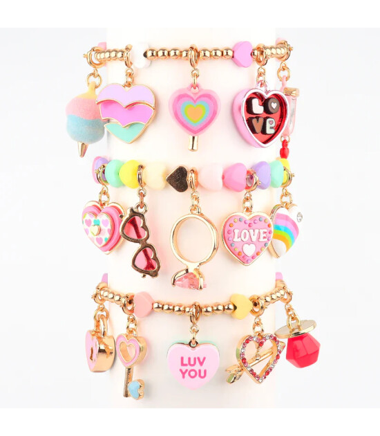 Charm It! Kolye & Bileklik Charm // Gold Heart Lollipop