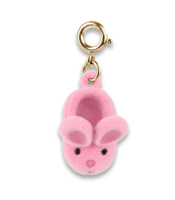 Charm It! Gold Furry Bunny Slipper Charm