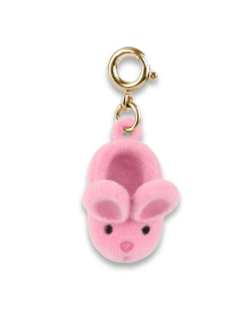 Charm It! Kolye & Bileklik Charm // Gold Furry Bunny Slipper