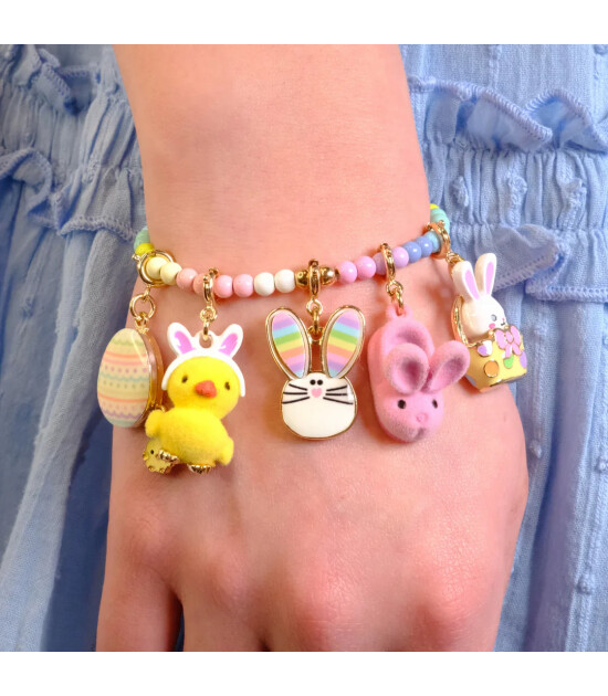Charm It! Gold Furry Bunny Slipper Charm